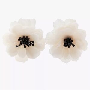 Zara NWT woven flower beaded earrings